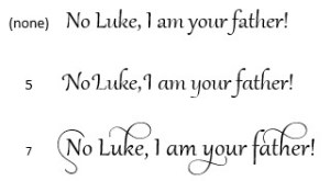 Gabriola font with differnt Stylistic Sets applied