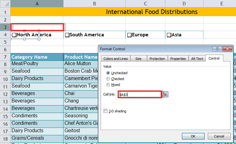 DSUM_Checkbox Properties Linked Cell